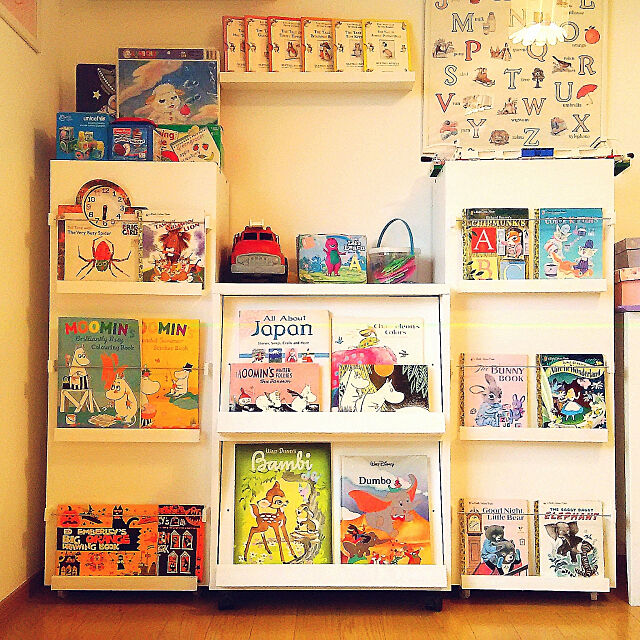 My Shelf,本棚,子供部屋,DIY,自作,カラーボックス,絵本棚 収納,絵本棚DIY,ニトリ,見せる収納 kamotaeの部屋