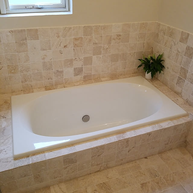 Bathroom,アメリカン,アメリカンヴィンテージ,男前,男前インテリア,インダストリアル,西海岸,カリフォルニア,天然石タイル,造作風呂 ,造作,お風呂,ホテル風,ジョリパット ao2kiの部屋