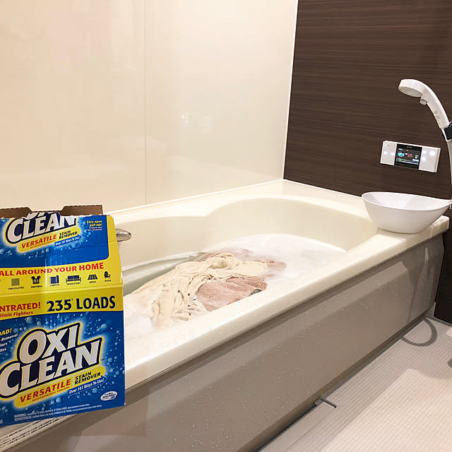 Bathroom,タオルリセット,バスタオル,オキシ漬け,オキシクリーン,いいね！ありがとうございます◡̈♥︎ haruhirisuの部屋