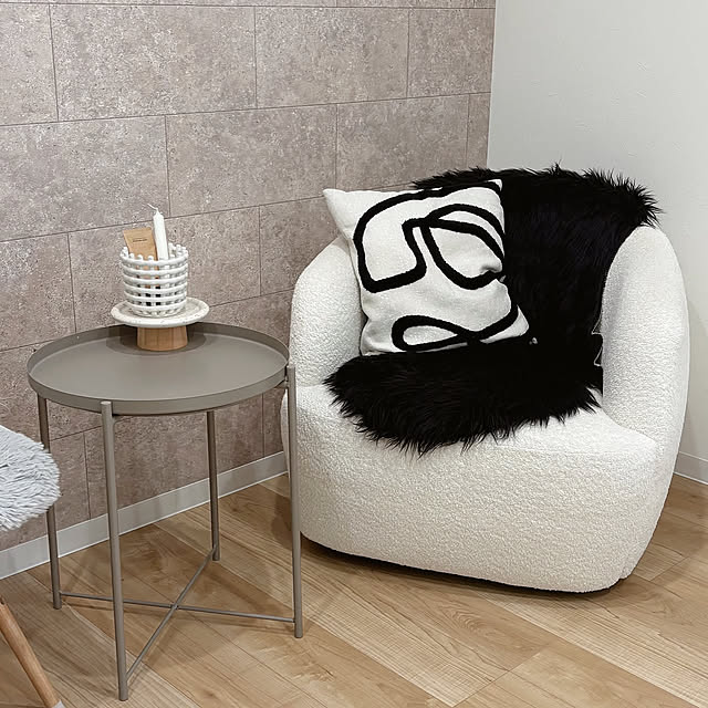 Lounge,アクセントクロス,タイル風クロス,韓国インテリア,1人掛けソファ,ときめきアイテム,イケア,ニトリ maihomeの部屋