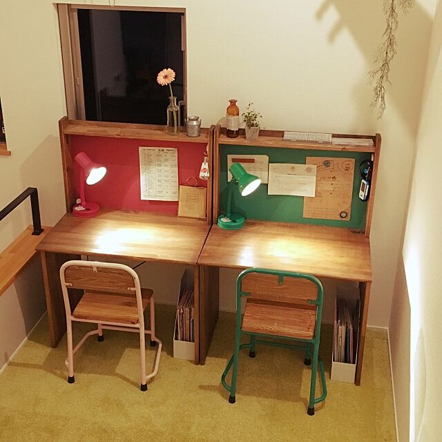 My Desk,オイルステイン,高さ調節可能,マグネットペイント,無印良品,IKEA,スキップフロア,学習机DIY Rinの部屋