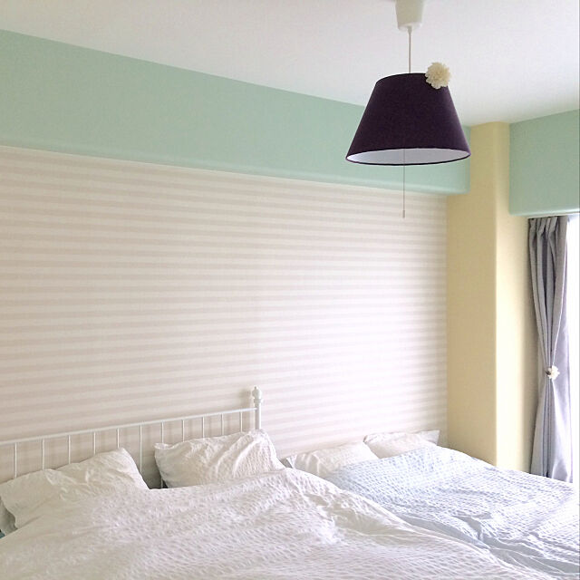 Bedroom,フレンチ,壁紙,パステルカラー A_plusの部屋