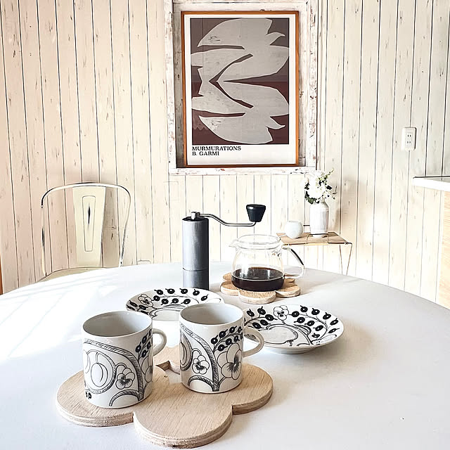 アラビア パラティッシ,マグカップ,DIY,カフェ風,ホワイトインテリア,北欧インテリア,鍋敷きDIY,ポスター mamyuの部屋