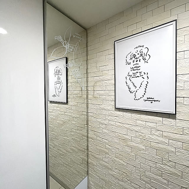 Entrance,エコカラット　グラナスヴィスト,玄関ディスプレイ,マンション暮らし,山口一郎,山口一郎さんの絵,RoomClipの出逢いに感謝♡,推し活,山口一郎　原画,エコカラット,LIXIL manchanの部屋