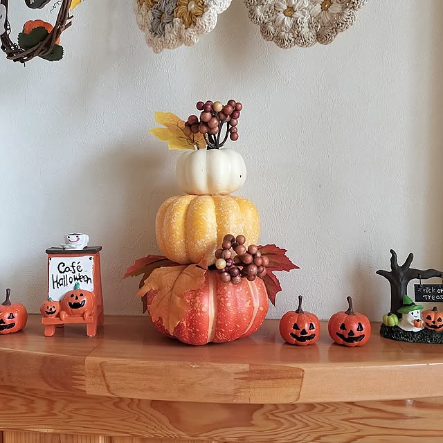 Entrance,ハロウィン,ダイソー,ダイソー　カボチャ,玄関ディスプレイ,ニッチディスプレイ,ニッチ,ハロウィンディスプレイ,ハロウィングッズ,ハロウィンかぼちゃ,ナチュラルインテリア feuileの部屋