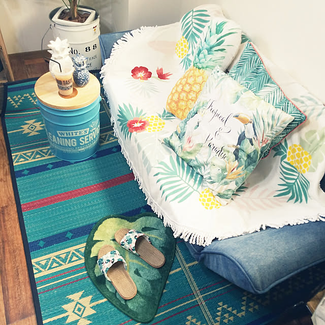 ニトリ,夏のインテリア,ニトリ2019夏ファブリックモニター,クッションカバー,Lounge ramcoの部屋