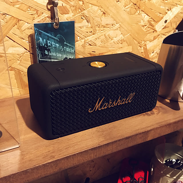 EMBERTON,スピーカー,Marshall EMBERTON,Marshall Bluetooth ,Marshall,趣味部屋,一応仕事部屋,OSB合板,My Shelf macocchanの部屋