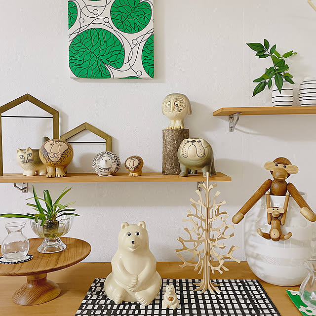 My Shelf,しろくま貯金箱,カイボイスンモンキー,リサラーソン,かわいいアイテム,北欧雑貨,北欧インテリア,北欧ナチュラル,暮らしを楽しむ,北欧雑貨好き yukaの部屋