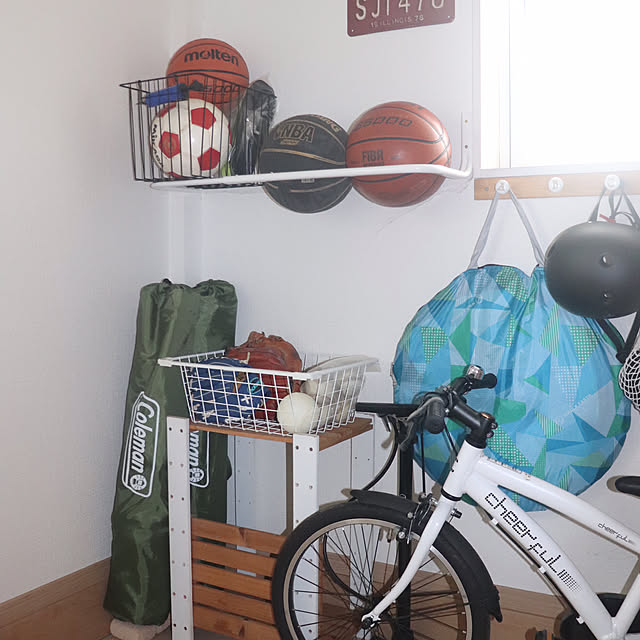 Entrance,ボール収納,7号,バスケットボールの収納,バスケットボール,IKEA,男子3兄弟 megooの部屋