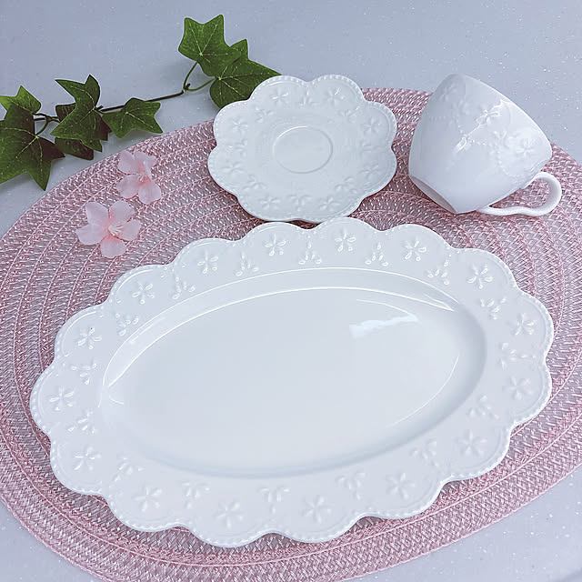 Kitchen,お花のクッキー,クッキー,お皿,カップ&ソーサー,THREEPPY,ピンク,ランチョンマット,スリーピー,愛用品,ホワイト,平屋,ひとり暮らし,平屋暮らし,すっきり暮らす,春 tomatoの部屋