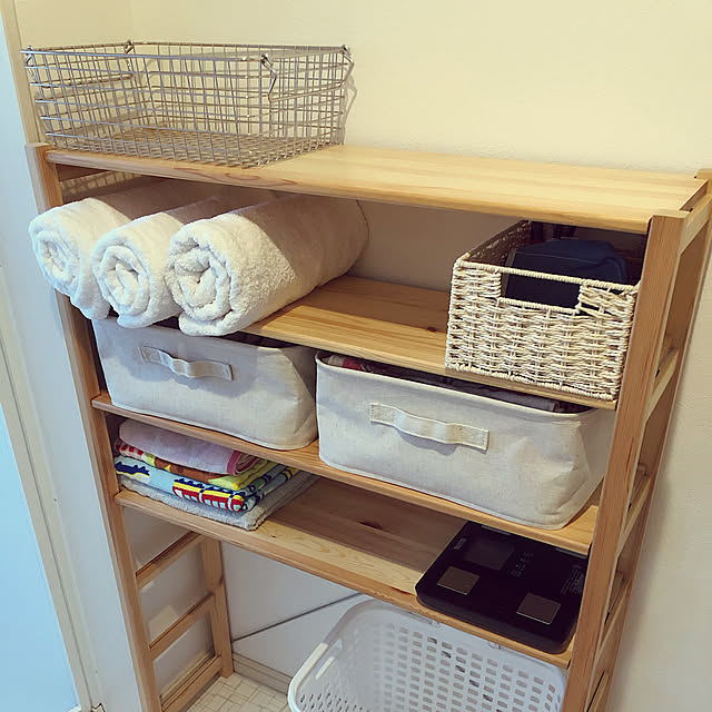 ランドリー,脱衣所,洗面所,お気に入り♡,建売住宅,ナチュラル,子供のいる暮らし,楽天roomやってます,収納,北欧,ニトリ,無印良品,Bathroom harumamaの部屋