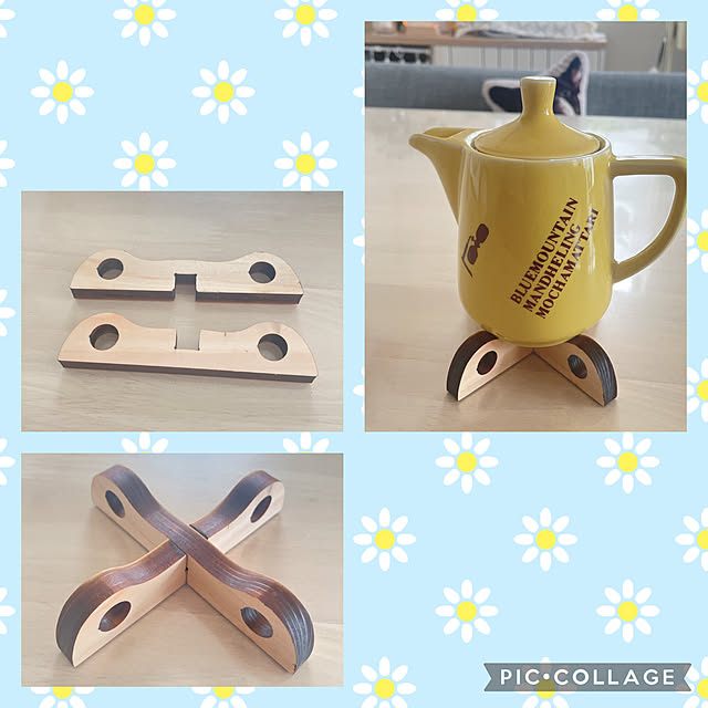 My Desk,木製雑貨,鍋敷き,組み立て式,キャンプ用品の普段使い,セリア,ナチュラル,雑貨,カフェ風,北欧,我が家,北欧ナチュラル,建売住宅,北欧インテリアに憧れる,建売住宅だけど可愛く☆ akiko-ovの部屋