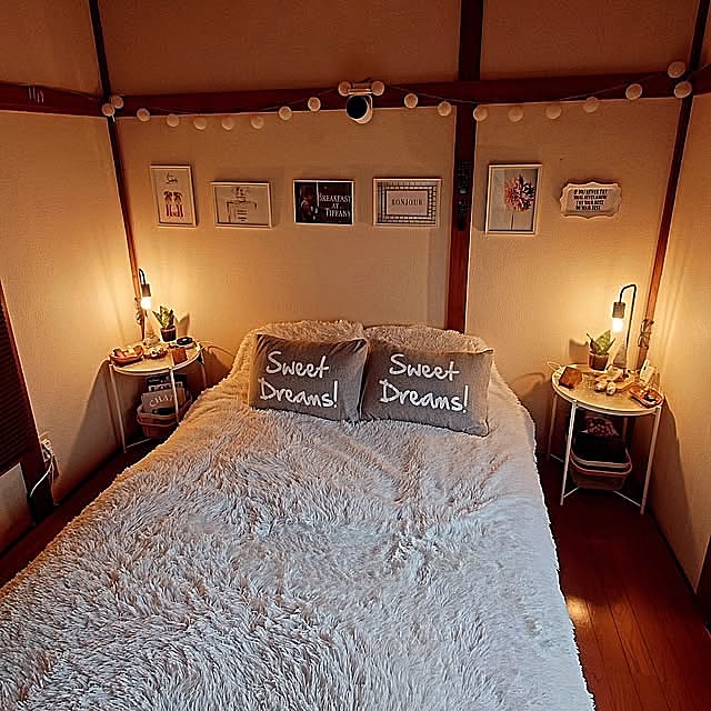 Bedroom,築50年の家,寝室,ベッドルーム,ダイソー,トムテ,フランフラントムテ kumikkeyの部屋