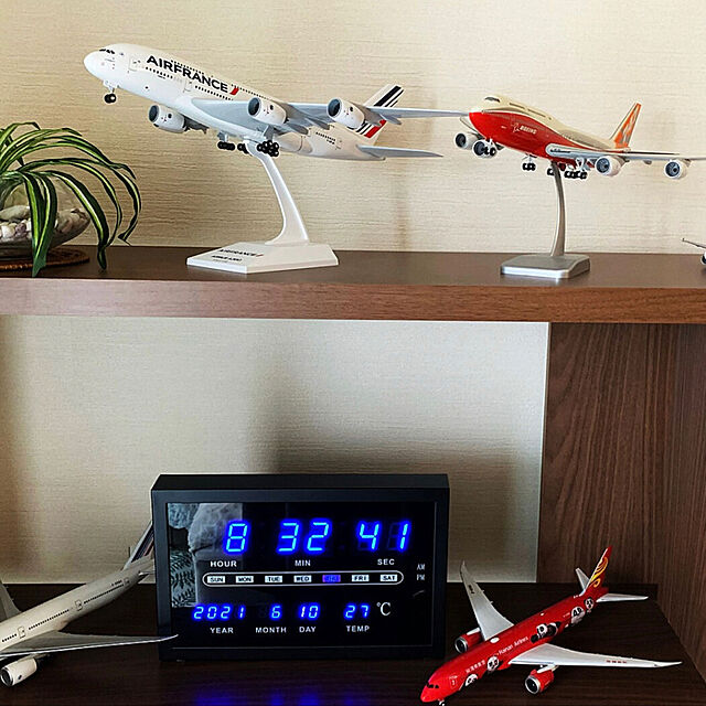 飛行機,駐機場,デコホーム,デジタル時計,ニトリ,時計,My Shelf aureaの部屋