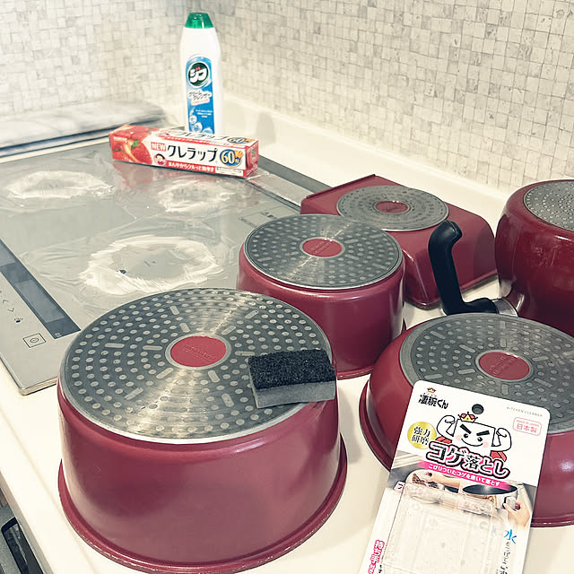 Kitchen,イベント投稿なのでコメントお気遣いなく♡,100均,こげ落とし,凄腕くん,クレラップ,ジフ,キレイを保つ,掃除,鍋,IH周辺,IHコンロ,IH,コンロ,コンロ周り,大掃除 yunyumの部屋