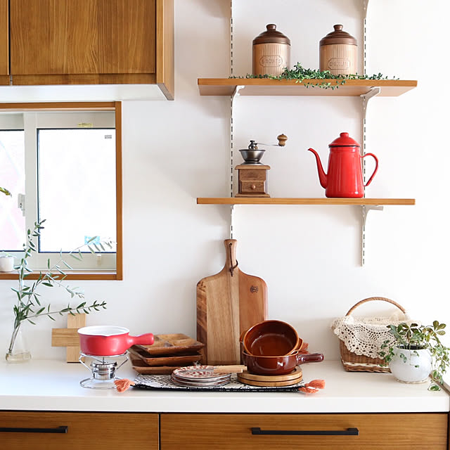 Kitchen,植物のある暮らし,ナチュラル,ウッドワン,カップボード,ニトリ,食器,漆喰壁,ニトリ2017秋冬食器モニター miomioの部屋
