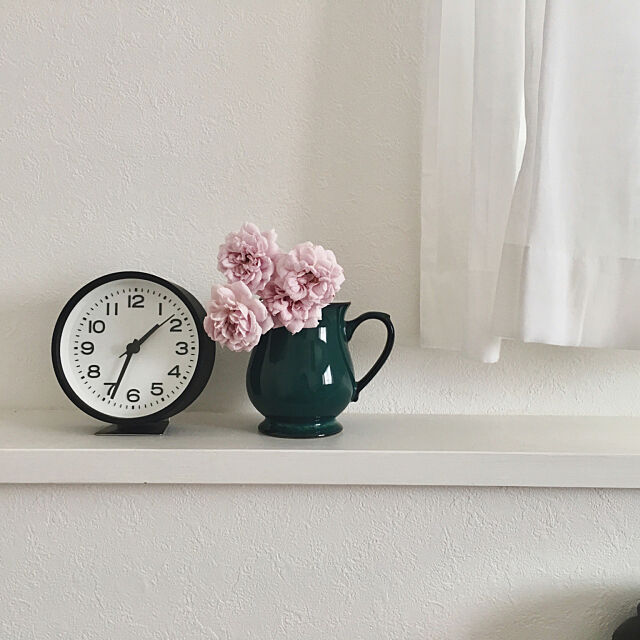 時計,無印良品,窓辺,庭の花,denby,花瓶,花,My Shelf mkの部屋
