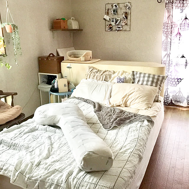 枕カバー,ガーゼケット,リネンの布団カバー,ベッド,ひんやり寝具,Bedroom rosemaryの部屋