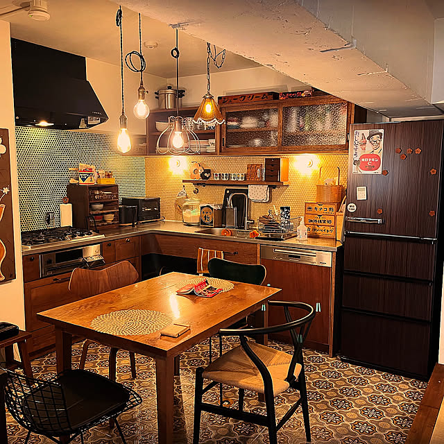 Kitchen,古道具,昭和レトロ,和家具,古民家風,カフェ風インテリアを目指して,こどもと暮らす。,いろいろなインテリアが好き,古民家風インテリアを目指して,台所 ayaka.tの部屋