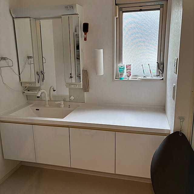 Bathroom,洗面収納,断捨離,犬のいる暮らし,ミニマリスト,シンプルな暮らし,犬３匹,ニトリ funky_ayankeeの部屋