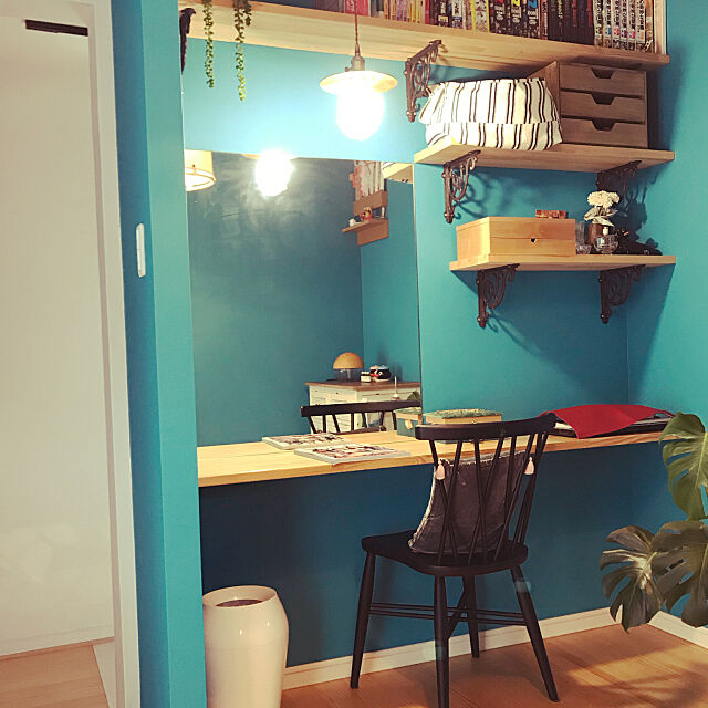 DIY,My Shelf,フェイクグリーン,リノベーション,壁紙,観葉植物 vespa1222の部屋