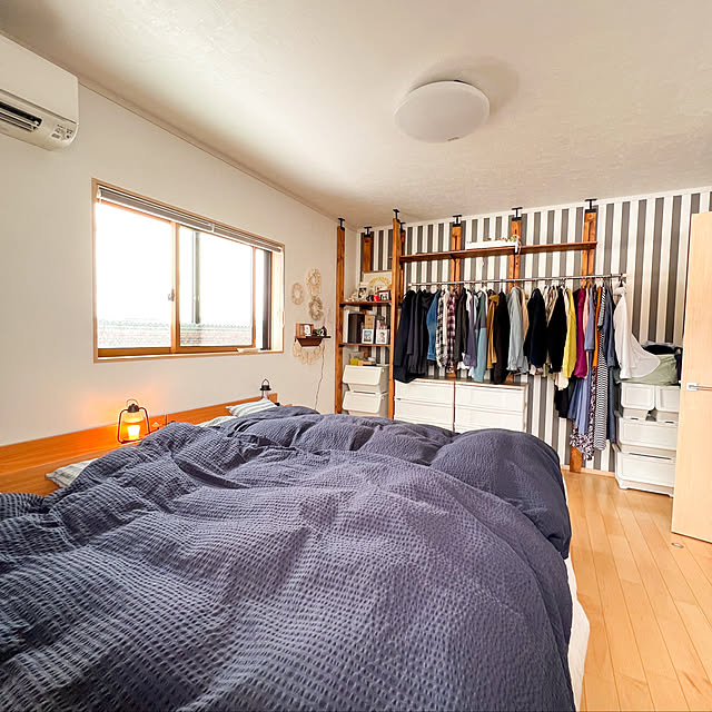 寝室,オープンクローゼットDIY,新生活,Bedroom pinochoの部屋