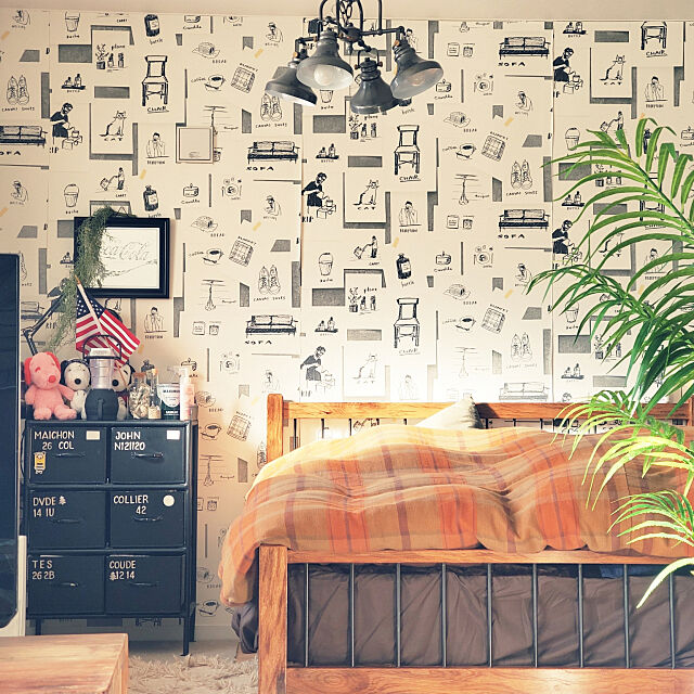 Bedroom,〇〇のある暮らし,イベント参加中,壁紙DIY,journal standard Furniture,お気に入り ramcoの部屋