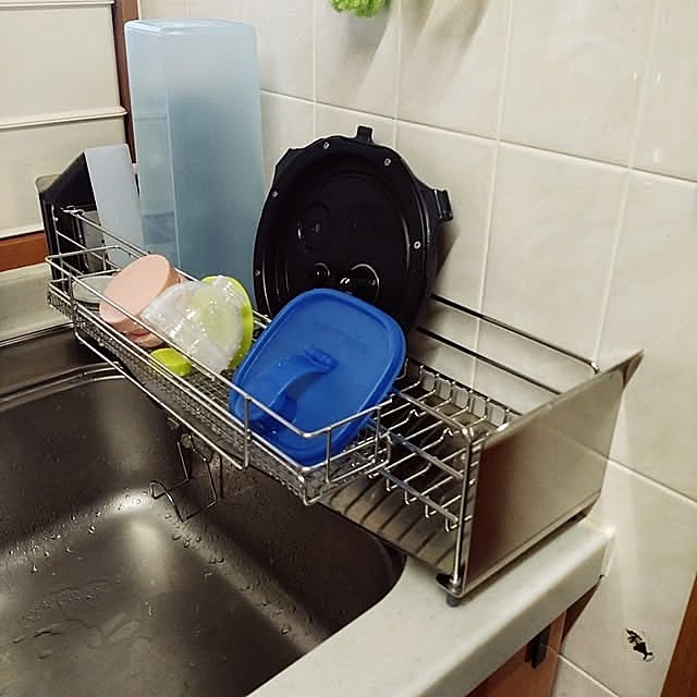 Kitchen,UtaU ウタウ 水切りラック ロング,UtaU,スッキリ化計画,ひっかける収納,浮かせる収納,ベルメゾンで購入 tomoの部屋