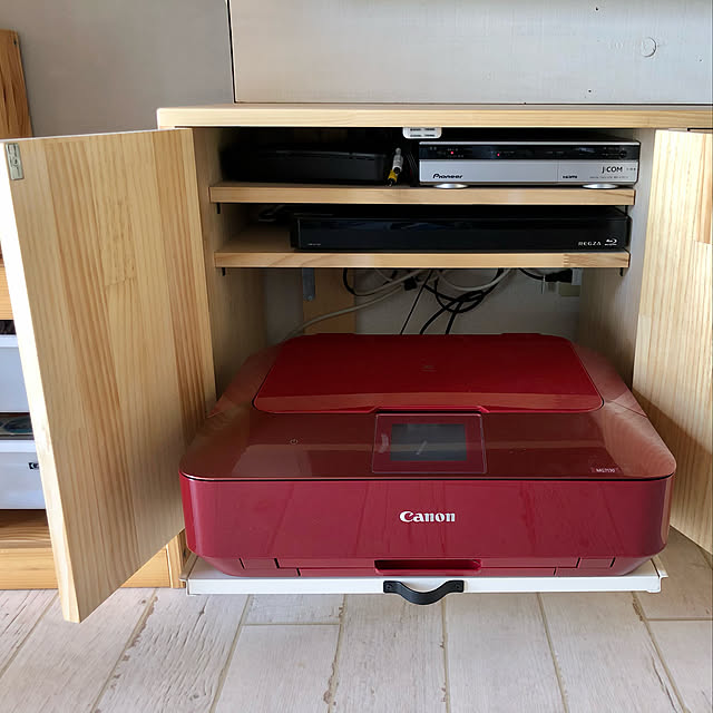 プリンター置き場,テレビ台DIY,ブログやってます,テレビコーナー,賃貸DIY,テレビボードDIY,My Shelf chocoriの部屋