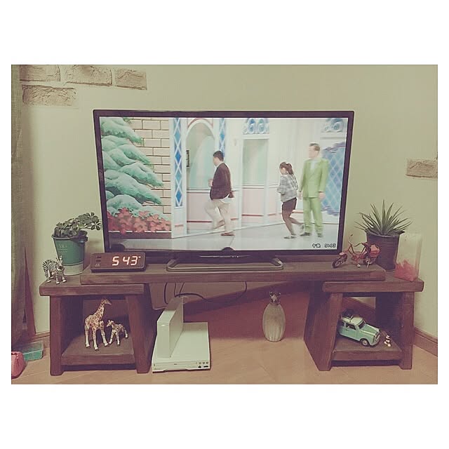 Lounge,テレビ台,テレビ台DIY,一人暮らし,DIY,観葉植物,1DK Minamiの部屋