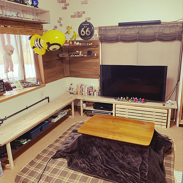 Lounge,テレビ台,DIY,久しぶりの投稿,いいね＆コメントいつもアリガトウ♡,カフェ風,リメイク miyagawa3の部屋