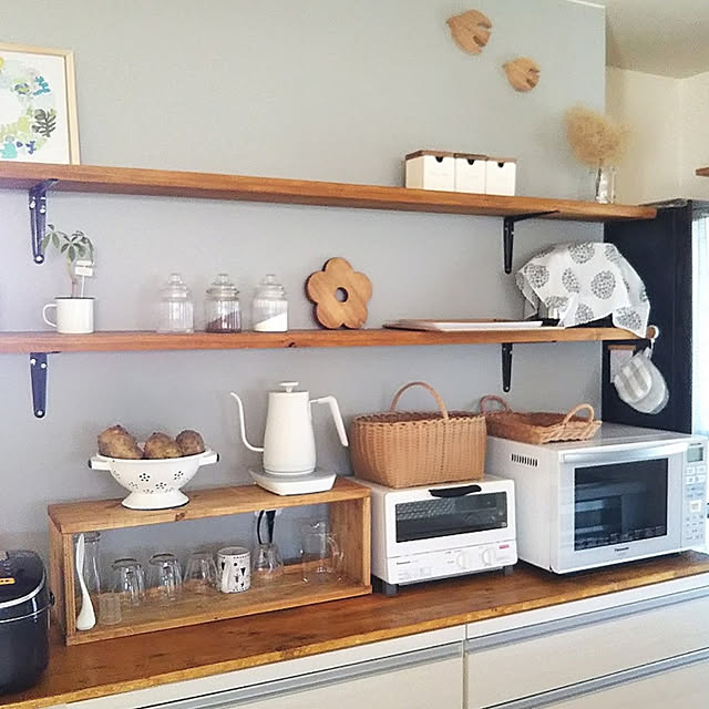 My Shelf,コレ、DIYしたよ！,ナチュラルインテリア,DIYのある暮らし,キッチン背面棚 kaoriの部屋