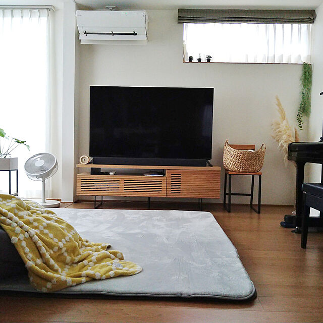 Lounge,かごバスケット,ニトリ,収納,無印良品,ラグ,テレビボード,くらしとオリジナルテレビボード,パンパスグラス yukoの部屋