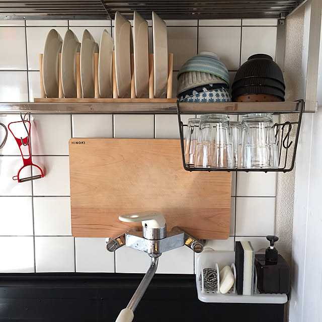 My Shelf,100均アイテム,100均,シンク周り,賃貸アパート,賃貸インテリア,2DK 賃貸,賃貸暮らし,吊り棚,セリア,ダイソー tocotoco.10の部屋
