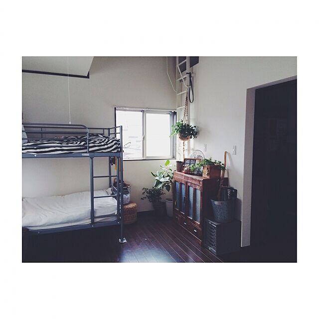 Bedroom,転勤族,賃貸,古いもの,IKEA,2段ベッド,二段ベッド,子供部屋,植物 conの部屋