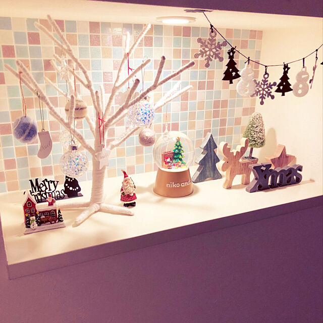 Entrance,ホワイトクリスマス,ニッチディスプレイ,ニッチにある雑貨,クリスマス,セリア,ニコアンド,飾り付け,100均 ayukoの部屋