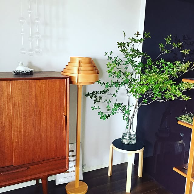 Lounge,北欧,北欧インテリア,花のある暮らし,植物,北欧ヴィンテージ,JAKOBSSON LAMP,アテネの朝,アルテック スツール60,ホルムガード フローラ,ヴィンテージキャビネット,ヤコブセン,イッタラバード,NO GREEN NO LIFE krtekの部屋