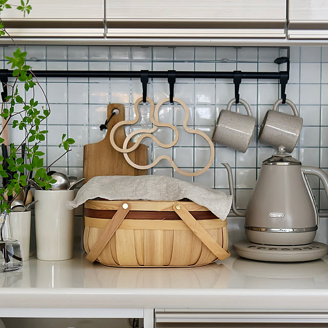 Kitchen,ナチュラルインテリア,ナチュラル,北欧ナチュラル,北欧インテリア,北欧,ドウダンツツジ,キッチンカウンター,キッチン雑貨,北欧雑貨,かご・バスケット,収納 tomoccoの部屋