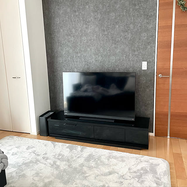 ラグ,テレビ台,新生活,RoomClipショッピング,おうち見直しキャンペーン,ゴミ箱,リビング,モノトーン,ideaco,Lounge YU-RIの部屋
