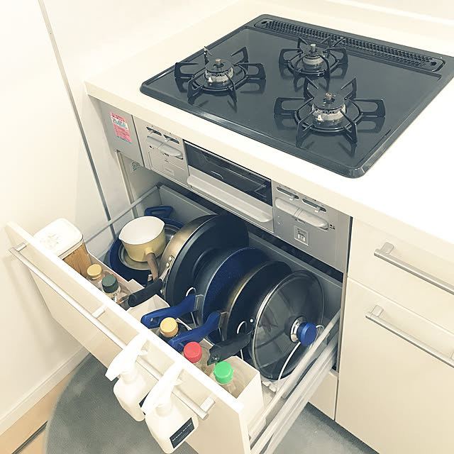 Kitchen,お値段以上ニトリ,ニトリ,鍋収納,調味料収納,白いキッチン,きれいが続くゆる収納,使いやすいキッチン chi201の部屋