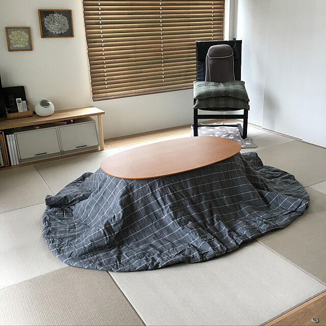 和室,琉球畳,無印良品,こたつ,こたつカバー,ブラインド,バーズワーズ,山善 yoshiの部屋
