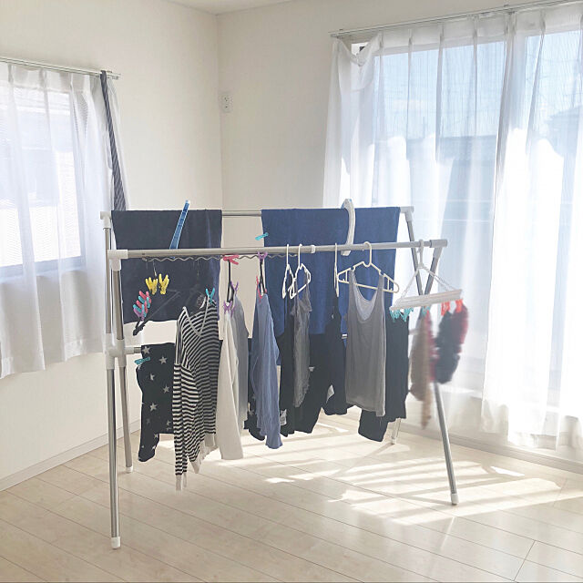ニトリ,洗濯物を干すところ,セリア,洗濯物,シンプル,洗濯物干し部屋,Overview natsumiの部屋