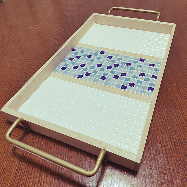 Lounge,賃貸,3DK,賃貸でも楽しく♪,DIY,リメイクシート,セリア,100均,タイルシート,トレイ waの部屋