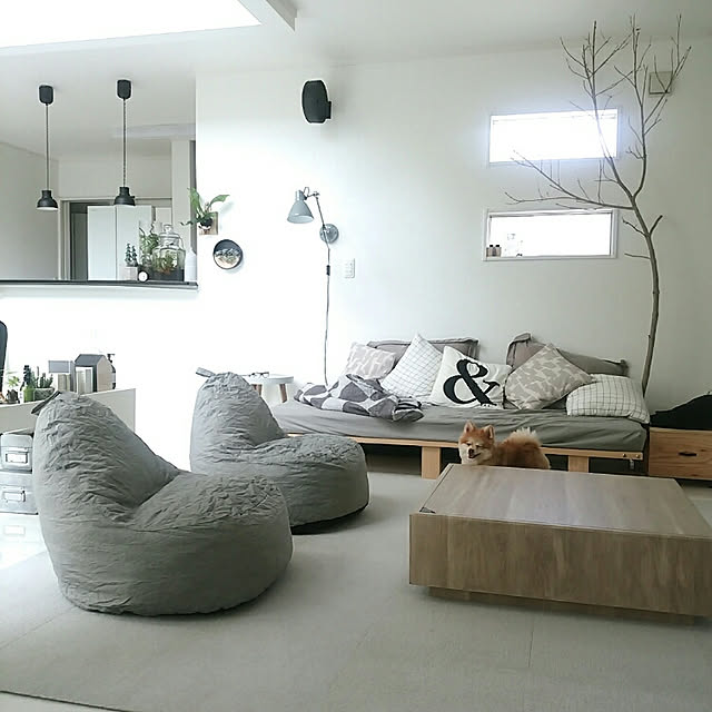 Lounge,グレーインテリア,グリーン,モノトーン,グレー,DIY,飾り台DIY,ハンドメイド mi-の部屋