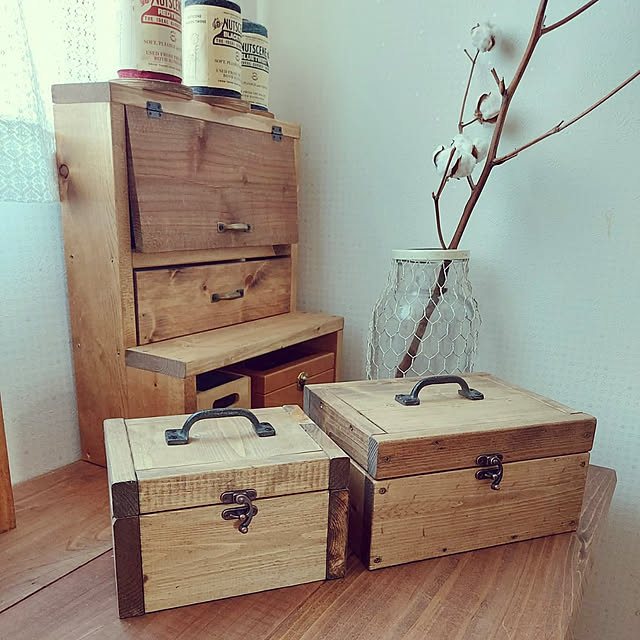 Bedroom,木工,木工DIY,アクセサリーボックス,アクセサリーケース,100均,DIY,アクセサリー収納,手作り,セリア,木箱 Toiroの部屋