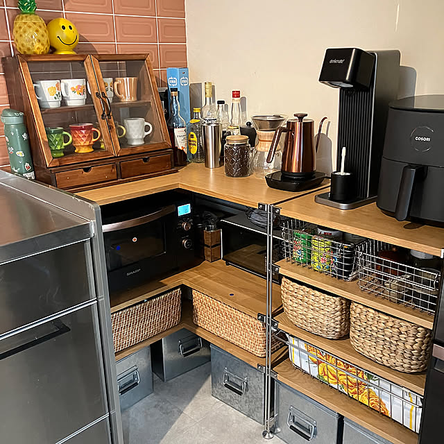 Kitchen,ユニットシェルフ 無印良品,雑貨,北欧,カフェ風,DIY momomoの部屋