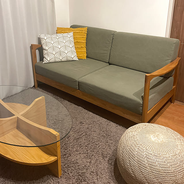 Lounge,クッション,テーブル,ナチュラル,IKEA,ソファ,リビング,北欧,ニトリ,noce,大川家具,ノーチェ,スリーズファニチャー nacoの部屋