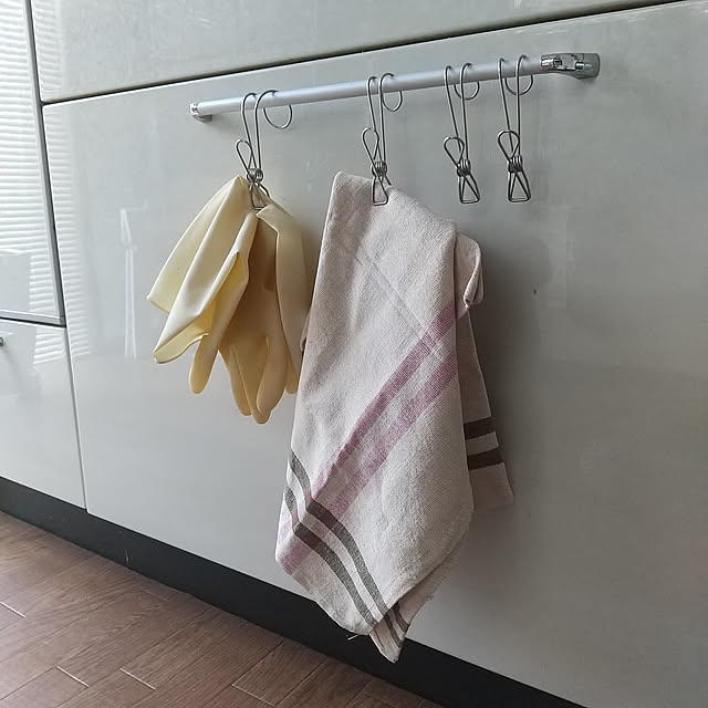 Kitchen,フック,いつも見て下さってありがとうございます,お付き合い感謝します❤︎,いつも参考になります♪,無印良品,ゴム手袋かけ,ゴム手袋,無印良品挟めるフック,DALTONクロス,100均 Rの部屋