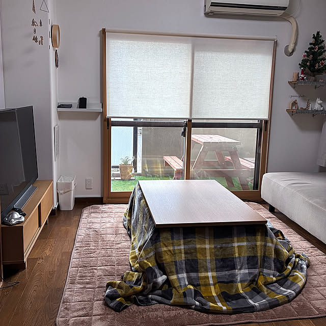 Lounge,ベルメゾン,買って良かった,冬の模様替え,リノベーション,マンション暮らし,いいねと、フォローの押し逃げすみません！,いいね！いつもありがとうございます♡,築古マンション,低予算リノベ,お気に入り,こたつ sakiの部屋