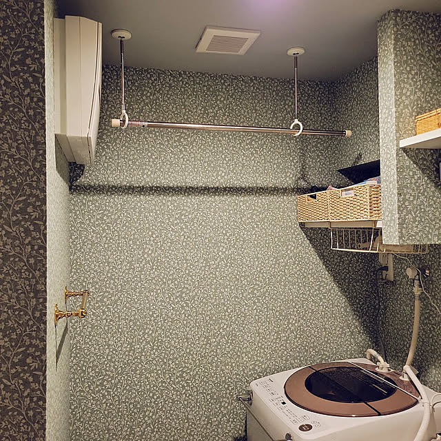 Bathroom,家事時短,マンション暮らし,サンゲツの壁紙,カフェ風 berryberryの部屋